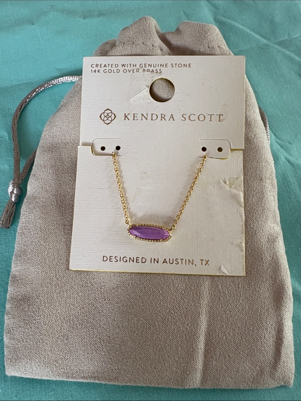 Kendra Scott Gold and Lavender Necklace new - Picture 4 of 5